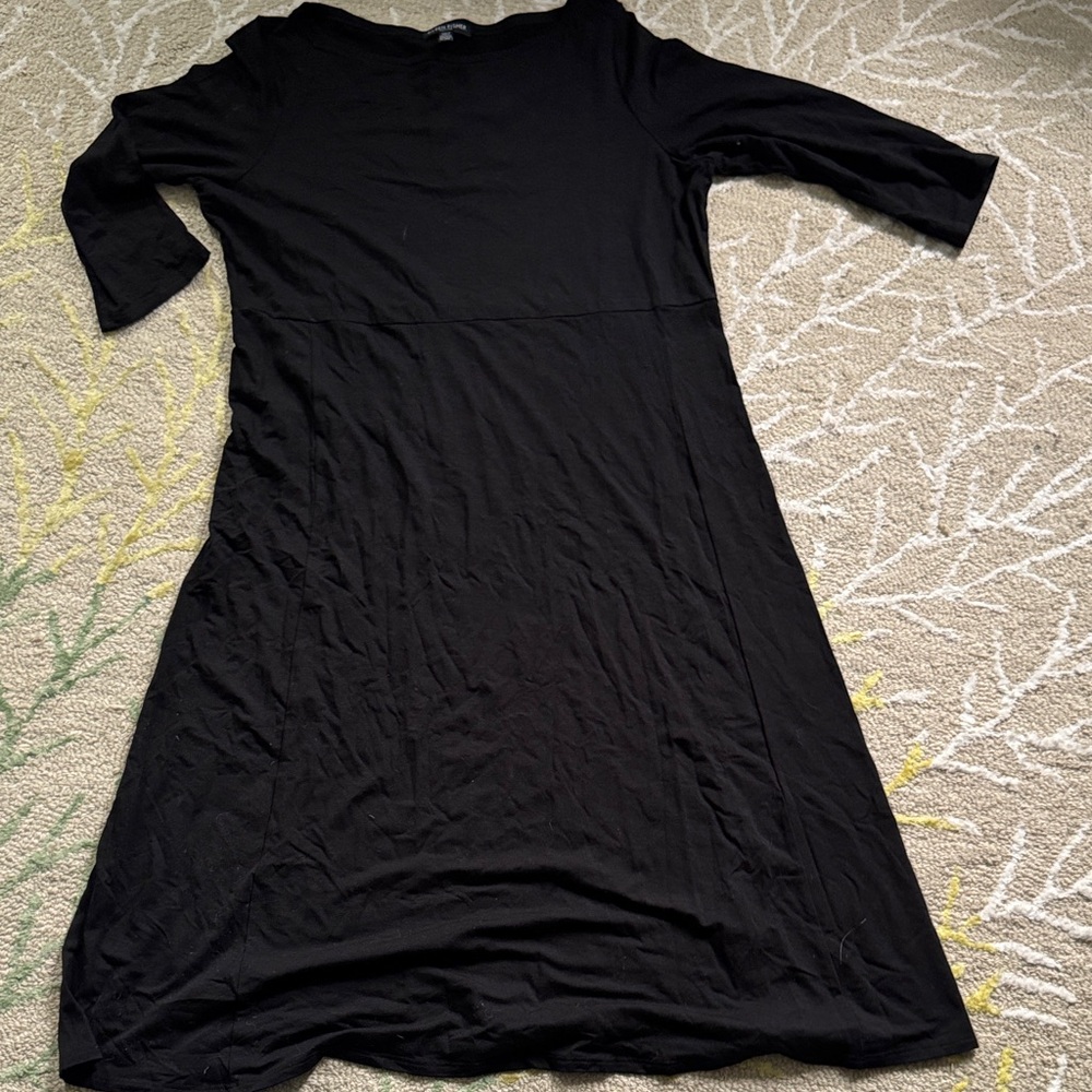 EILEEN FISHER Viscose-Jersey Elbow-Length-Sleeve Dress PL - Picture 2 of 5